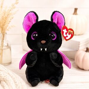 Ty Beanie Boos Batiste Bat Plush 2025 Halloween Black Pink Glitter Eyes w/Tag